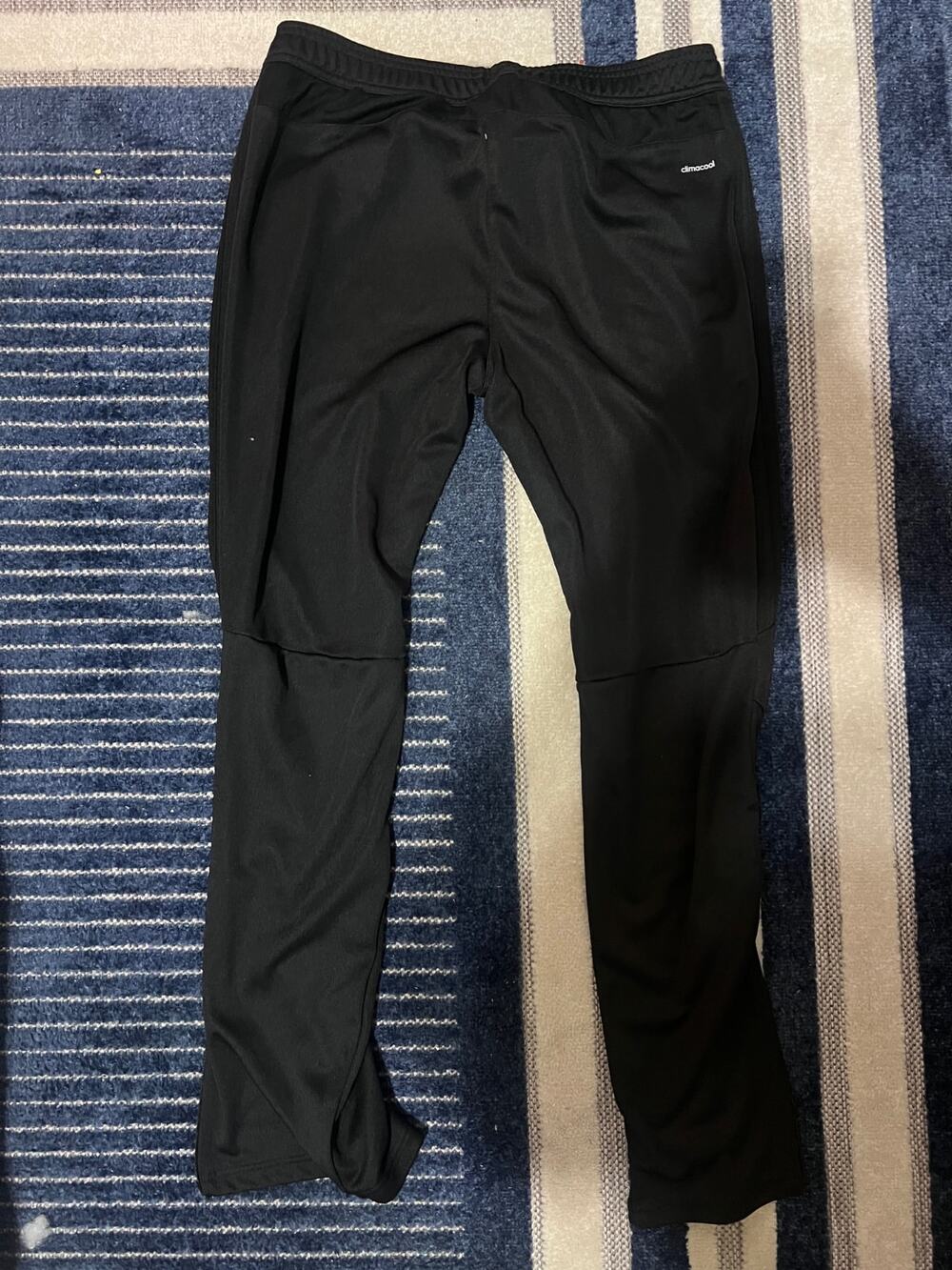 Adidas Climalite Mens Large L Black Track Pants Athletic Training Zippers - Picture 4 of 5